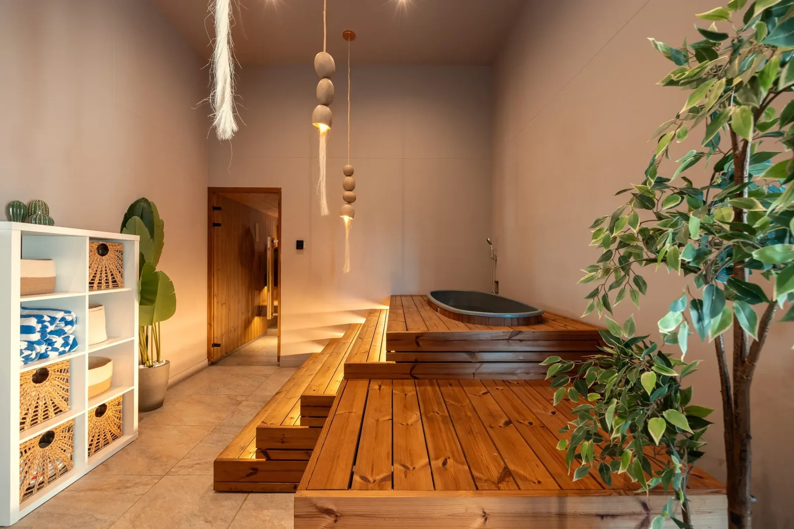Wide view of the wellness room on the Soul Lifestyle rooftop, Medellín