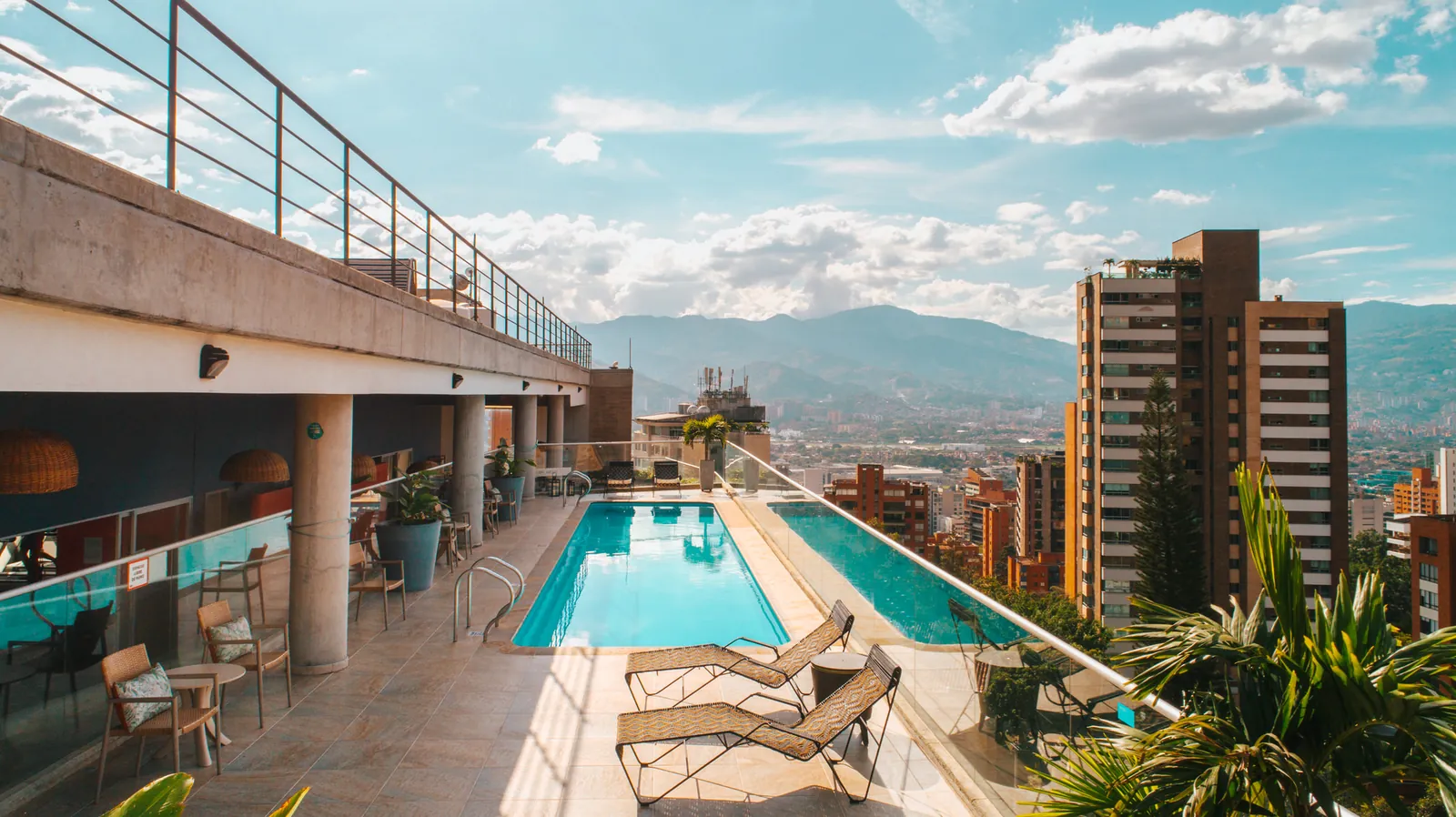 Rooftop view over El Poblado from Soul Lifestyle Apartments