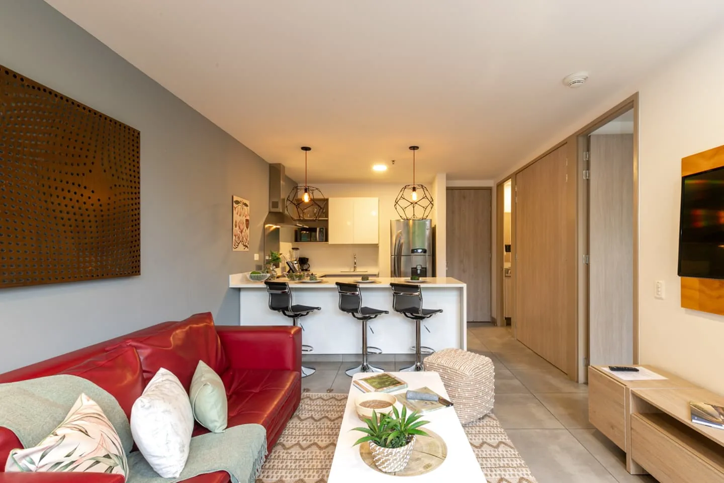 Wide living room in the apartment for sale at Soul Lifestyle, El Poblado