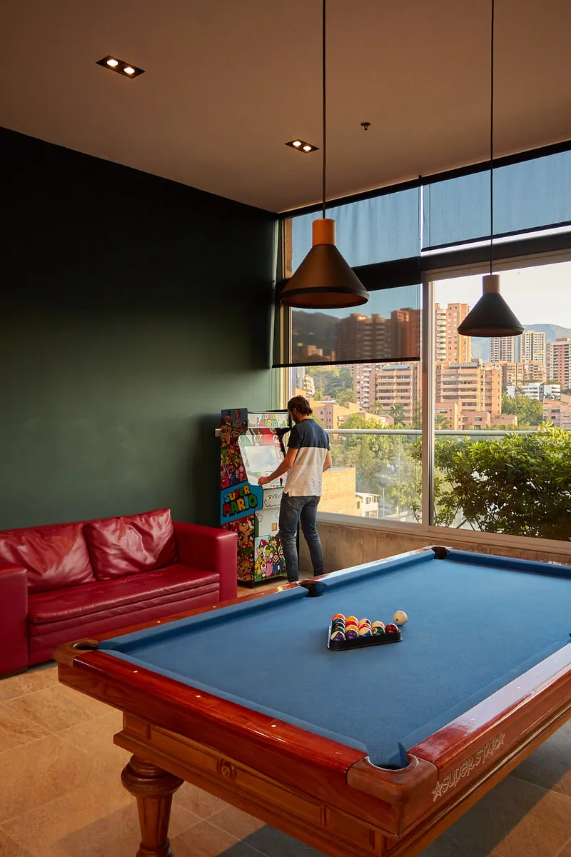 Rooftop terrace and pool at Soul Lifestyle Apartments with views over El Poblado, Medellín